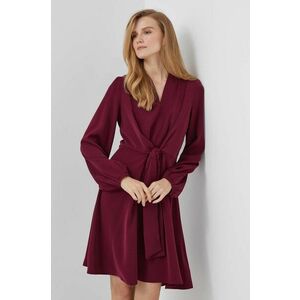 Dkny rochie culoarea bordo, mini, mulata imagine