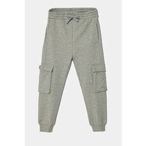 United Colors of Benetton pantaloni de trening din bumbac pentru copii culoarea gri, melanj, 3FWYCF05C imagine