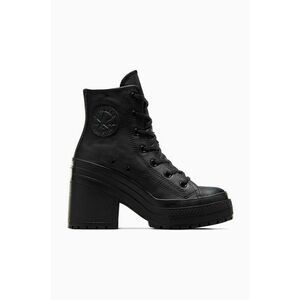 Converse cizme de piele Chuck 70 De Luxe Heel femei, culoarea negru, cu toc drept, A06145C imagine