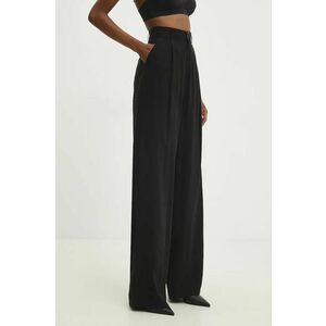 Answear Lab pantaloni femei, culoarea negru, drept, high waist imagine