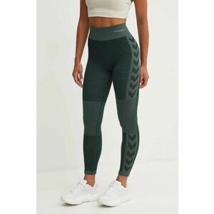 Hummel leggins de antrenament Clea culoarea verde, modelator, 210511 imagine