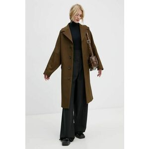 MM6 Maison Margiela palton femei, culoarea verde, de tranzitie, oversize, S62AA0087.M35222 imagine