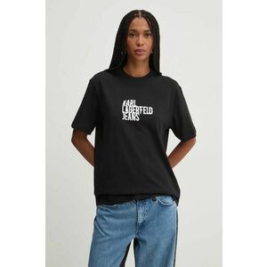 Karl Lagerfeld Jeans tricou din bumbac femei, culoarea negru, 246J1712 imagine