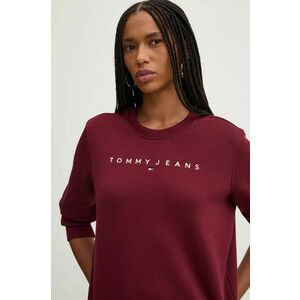 Tommy Jeans bluza femei, culoarea bordo, cu imprimeu, DW0DW17323 imagine