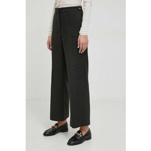 Barbour pantaloni de lana culoarea verde, drept, high waist imagine