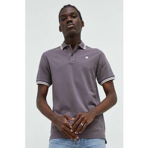 G-Star Raw tricou polo barbati, culoarea violet, neted imagine