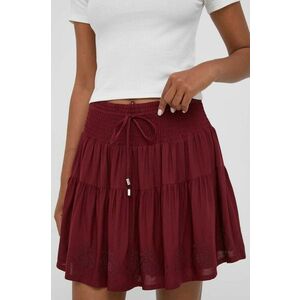 Pepe Jeans fusta culoarea bordo, mini, evazati imagine