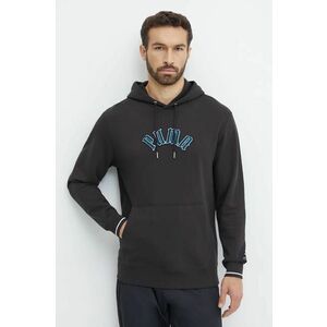 Puma hanorac de bumbac Classics Play Paris Hoodie barbati, culoarea negru, cu glugă, cu imprimeu, 626766 imagine