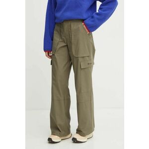 Columbia pantaloni Brea Falls femei, culoarea verde, lat, high waist, 2086041 imagine