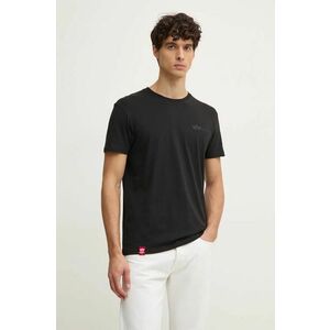 Alpha Industries tricou din bumbac barbati, culoarea negru, cu imprimeu, 138505 imagine