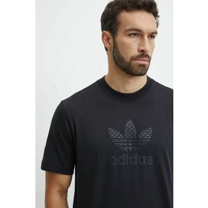 adidas Originals tricou din bumbac barbati, culoarea negru, cu imprimeu, IZ2527 imagine