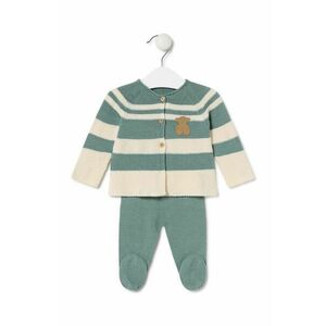 Tous set de bumbac pentru bebelusi Tricot culoarea verde, Tricot.2101 imagine