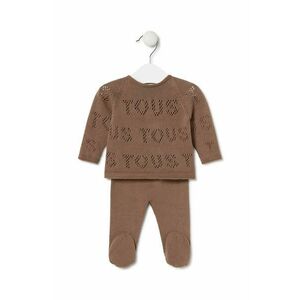 Tous compleu bebe Tricot culoarea bej, Tricot.2105 imagine