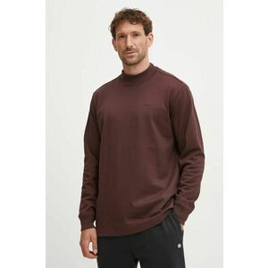 adidas Originals longsleeve din bumbac Longsleeve Mock Neck culoarea bordo, neted, IW3258 imagine