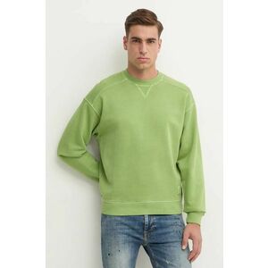 United Colors of Benetton hanorac de bumbac barbati, culoarea verde, neted, 3P0VU1095 imagine