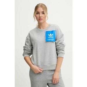 adidas Originals hanorac de bumbac x Ksenia Schneider femei, culoarea gri, cu imprimeu, IW5666 imagine