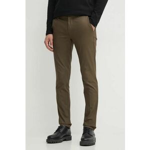 BOSS pantaloni barbati, culoarea verde, cu fason chinos imagine