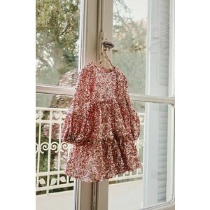 Konges Sløjd rochie fete LILA SEQUINS DRESS culoarea roz, mini, evazati, KS101558 imagine