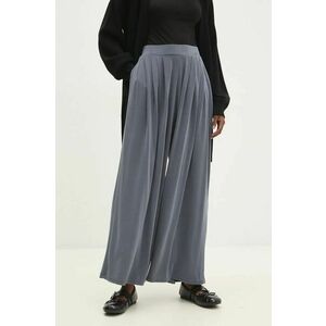 Answear Lab pantaloni femei, culoarea gri, lat, high waist imagine