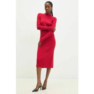 Answear Lab rochie culoarea rosu, midi, mulata imagine