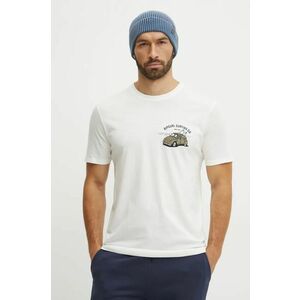 Rip Curl tricou din bumbac SEARCH TRIP barbati, culoarea bej, cu imprimeu, 0JRMTE imagine