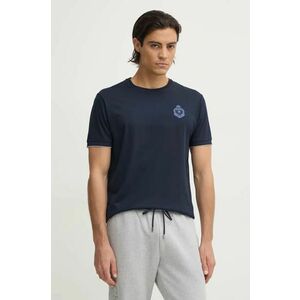 Hackett London tricou din bumbac barbati, culoarea albastru marin, cu imprimeu, HM500846 imagine