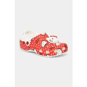 Crocs papuci Classic Hello Kitty Red Clog femei, culoarea rosu, 210575 imagine