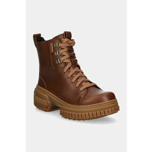 Sorel bocanci de piele ONA AVE BOOT LACE WP femei, culoarea maro, cu platforma, 2102151242 imagine