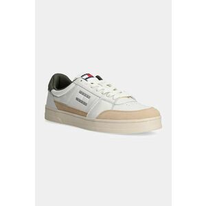 Tommy Jeans sneakers din piele THE GREENWICH MIX MEDIA culoarea bej, EM0EM01444 imagine