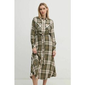 Barbour rochie culoarea verde, midi, evazati, LDR0859 imagine