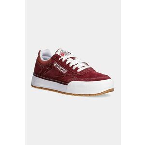 Reebok Classic sneakers din piele intoarsă Club C Megacourt culoarea bordo, 100201244 imagine