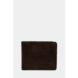 Pepe Jeans portofel de piele TATE WALLET barbati, culoarea maro, PM070387 imagine