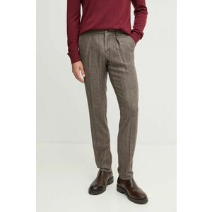 Hackett London pantaloni de lana culoarea maro, mulata, HM212639R imagine