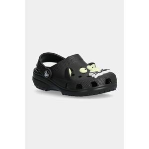 Crocs slapi copii CLASSIC GLOW BLACK CAT CLOG culoarea negru, 210197 imagine