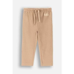 Coccodrillo pantaloni de trening din bumbac pentru copii culoarea bej, neted, FRIENDS TOGETHER BOY NEWBORN imagine