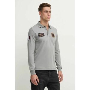 Aeronautica Militare longsleeve barbati, culoarea gri, cu imprimeu, PO1835P192 imagine