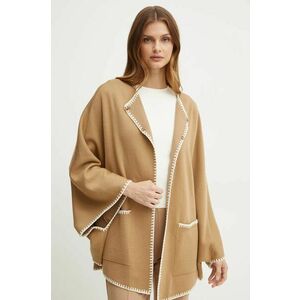 Luisa Spagnoli cardigan din lana MEGLIO culoarea bej, light, 58467 imagine