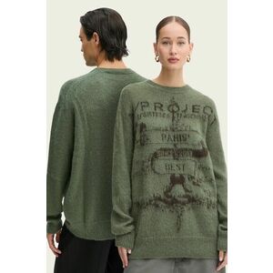 Y/Project pulover cu un strop de mohair PARIS' BEST JACQUARD PULLOVER culoarea verde, light, 206SW001 imagine