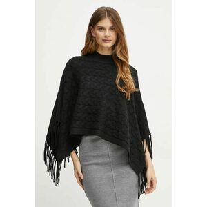 Silvian Heach poncho PLIZ culoarea negru, călduros, GPA24321PN imagine