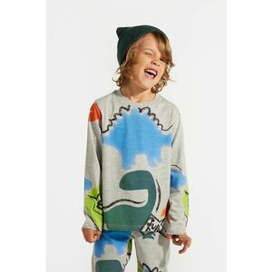 Coccodrillo longsleeve copii culoarea gri, cu imprimeu, DIGITAL BOY KIDS imagine