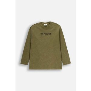 Coccodrillo longsleeve din bumbac pentru copii culoarea verde, cu imprimeu, GRUNGE SWAMP BOY JUNIOR imagine