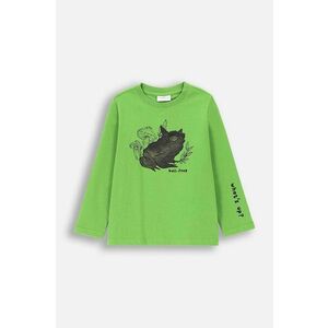 Coccodrillo longsleeve din bumbac pentru copii culoarea verde, cu imprimeu, GRUNGE SWAMP BOY KIDS imagine