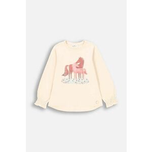 Coccodrillo longsleeve copii culoarea bej, RODEO GIRL KIDS imagine