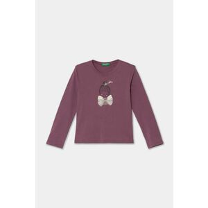 United Colors of Benetton longsleeve din bumbac pentru copii culoarea violet, 3ATNG10GA imagine