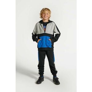 Coccodrillo pantaloni de trening din bumbac pentru copii culoarea negru, modelator, DIGITAL BOY JUNIOR imagine