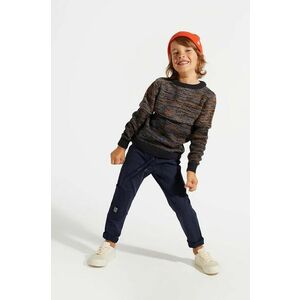 Coccodrillo pantaloni de bumbac pentru copii culoarea albastru marin, neted, DIGITAL BOY KIDS imagine