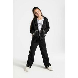 Coccodrillo pantaloni de trening din bumbac pentru copii culoarea negru, neted, CARTOONS GIRL JUNIOR imagine