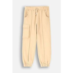 Coccodrillo pantaloni de bumbac pentru copii culoarea bej, neted, RODEO GIRL JUNIOR imagine