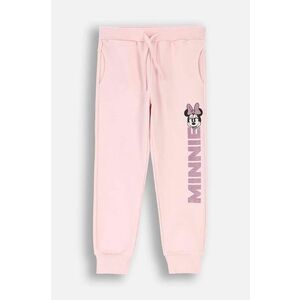 Coccodrillo pantaloni de trening din bumbac pentru copii culoarea roz, cu imprimeu, LICENCE GIRL DISNEY imagine