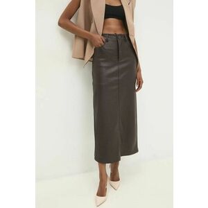 Answear Lab fusta culoarea maro, midi, drept imagine